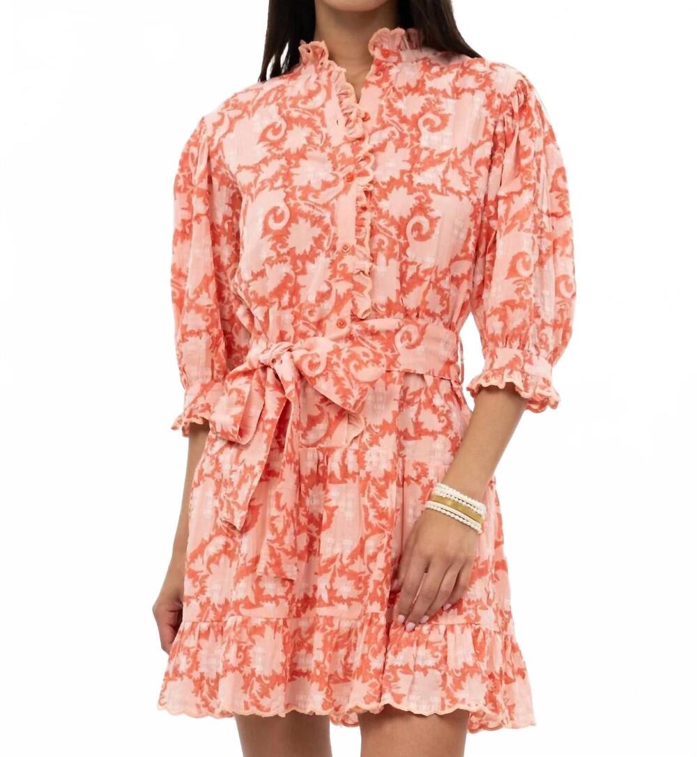 NEW UNCLE FRANK pretty paisley dress in coral